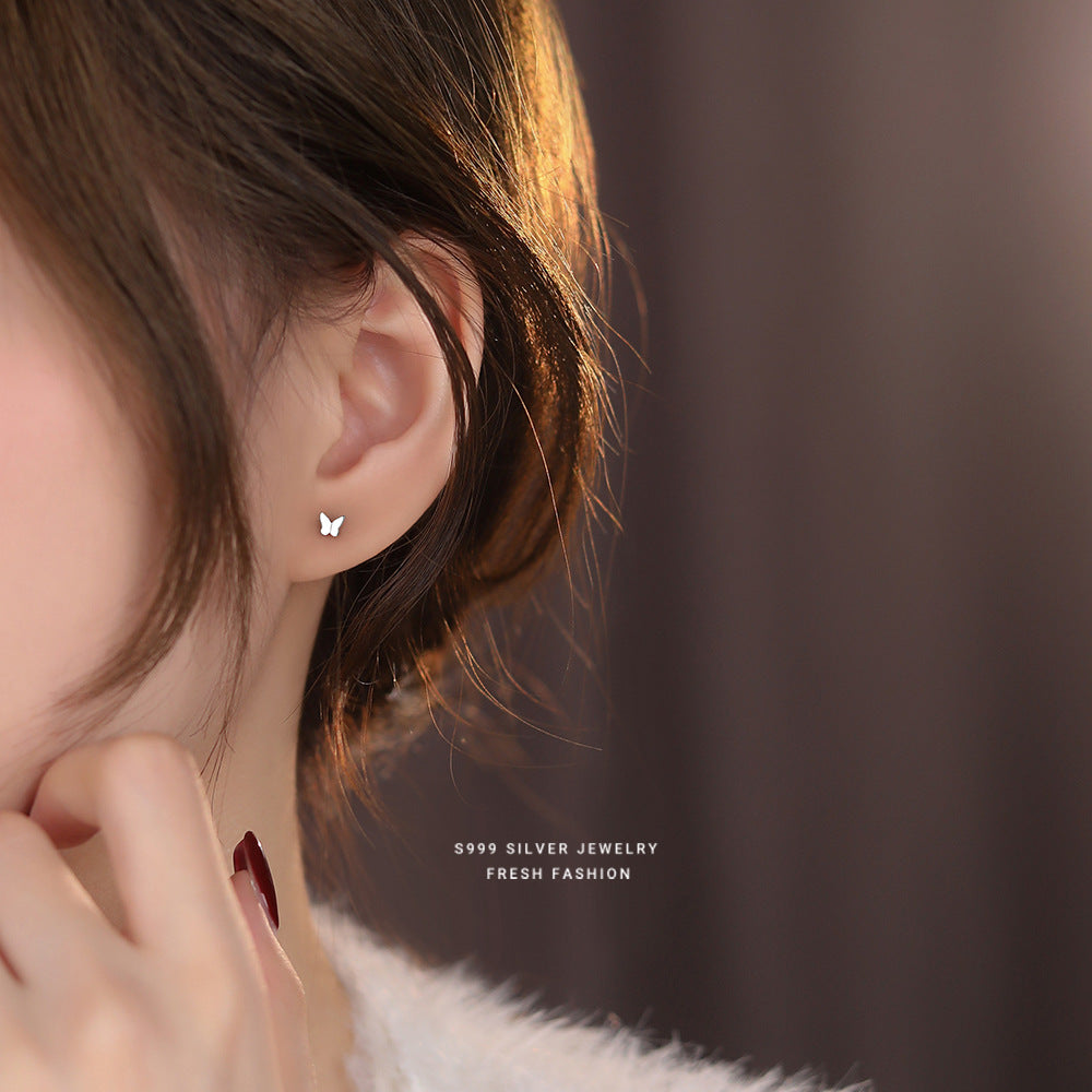 Wholesale silver butterfly stud earrings