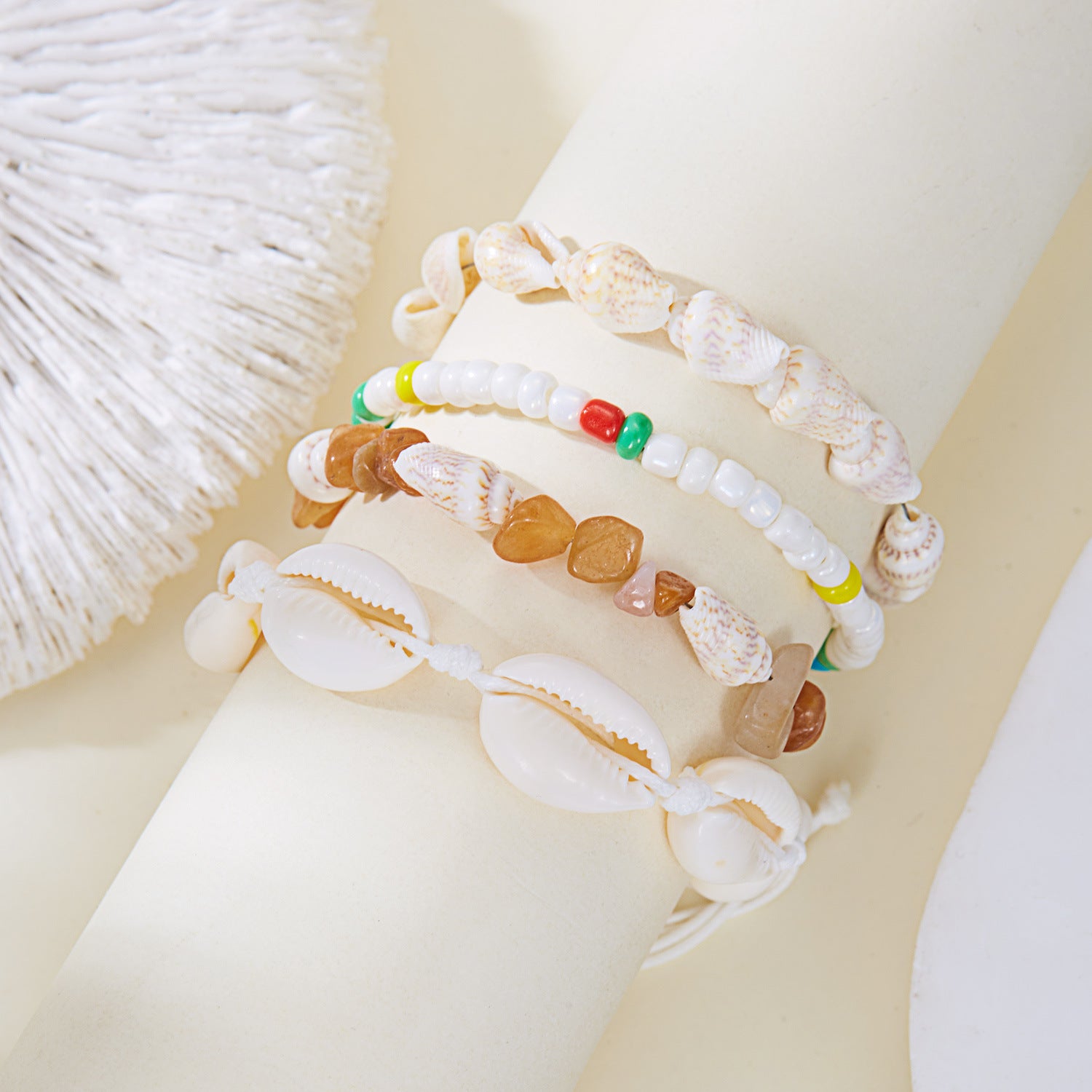 Wholesale  shell bracelet  shell conch gravel rice beads bracelet set