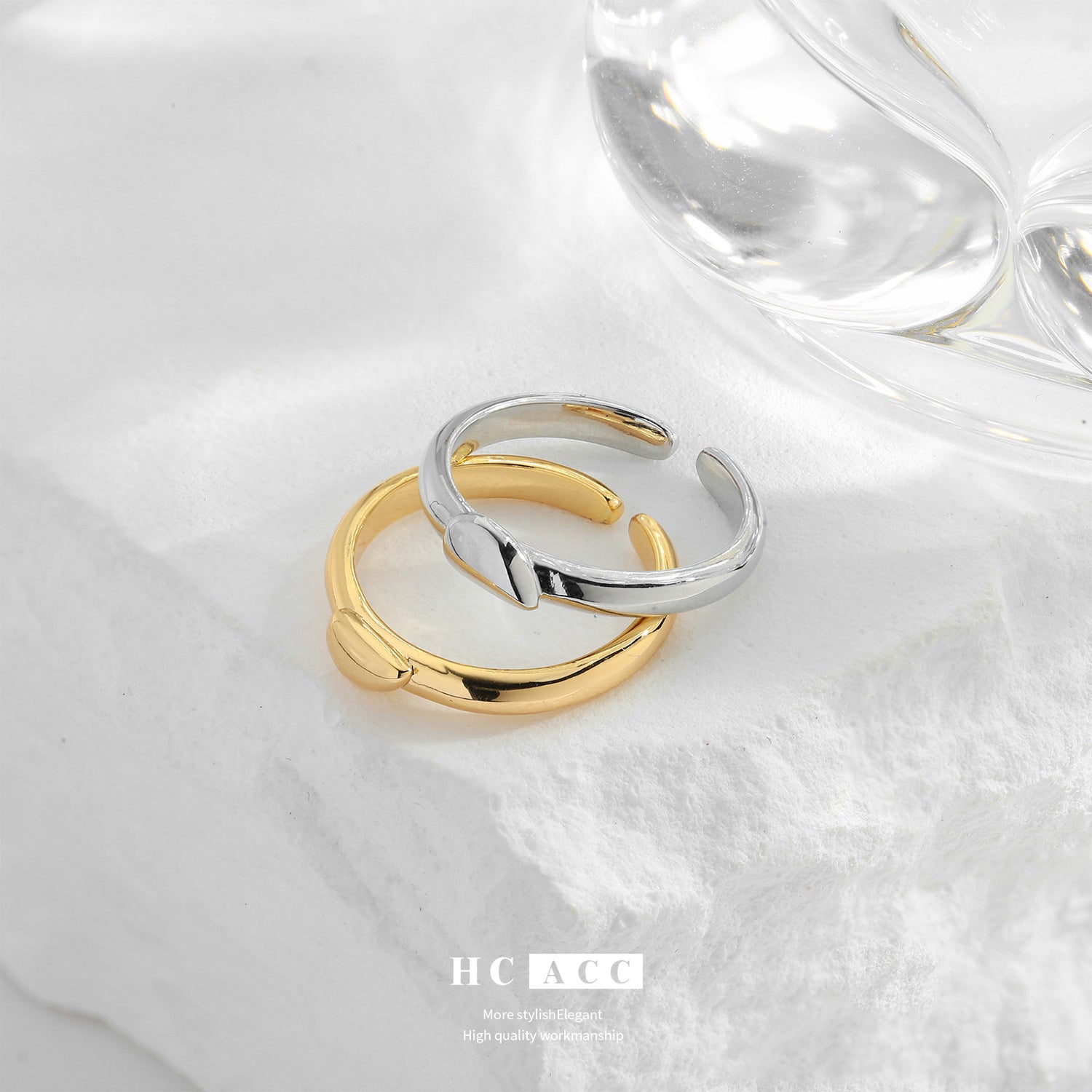 Anello circolare a doppio dito doppio colore all'ingrosso