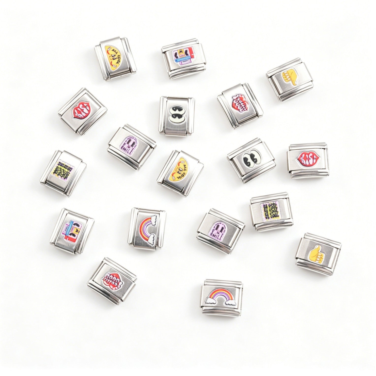 Wholesale Stainless Steel Modular Bracelet with UV Print Cartoon Characters DIY Elastic Fashion Accessory