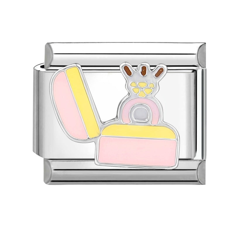 Wholesale Italian Charm Bracelet 9mm DIY Splicing Creative Pattern Titanium Steel Composable Bracelet