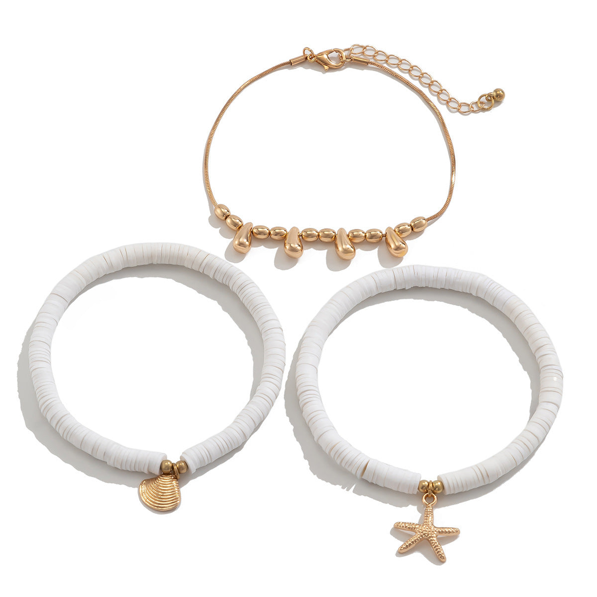 Wholesale Holiday Starfish Soft Clay Anklet Set