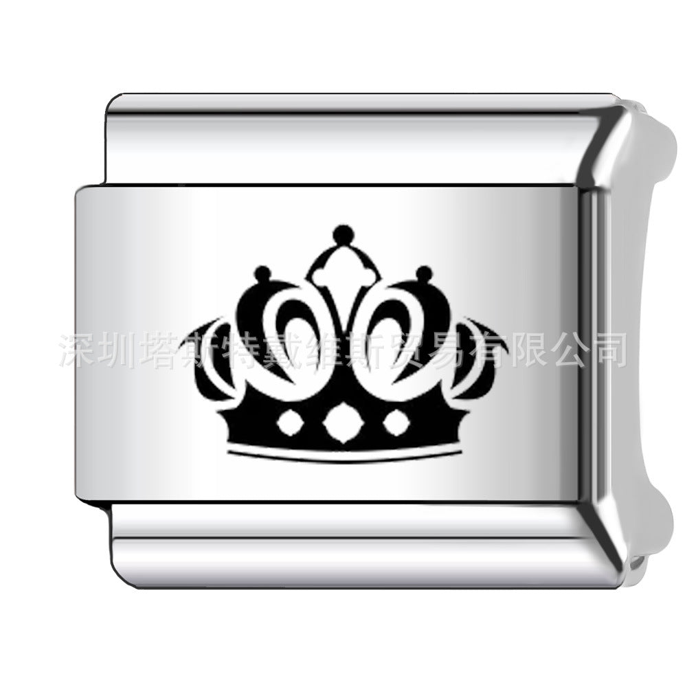 Wholesale 9mm Italian Charm Starter Bracelets DIY square Single Section Creative Stainless Steel Composable Bracelet