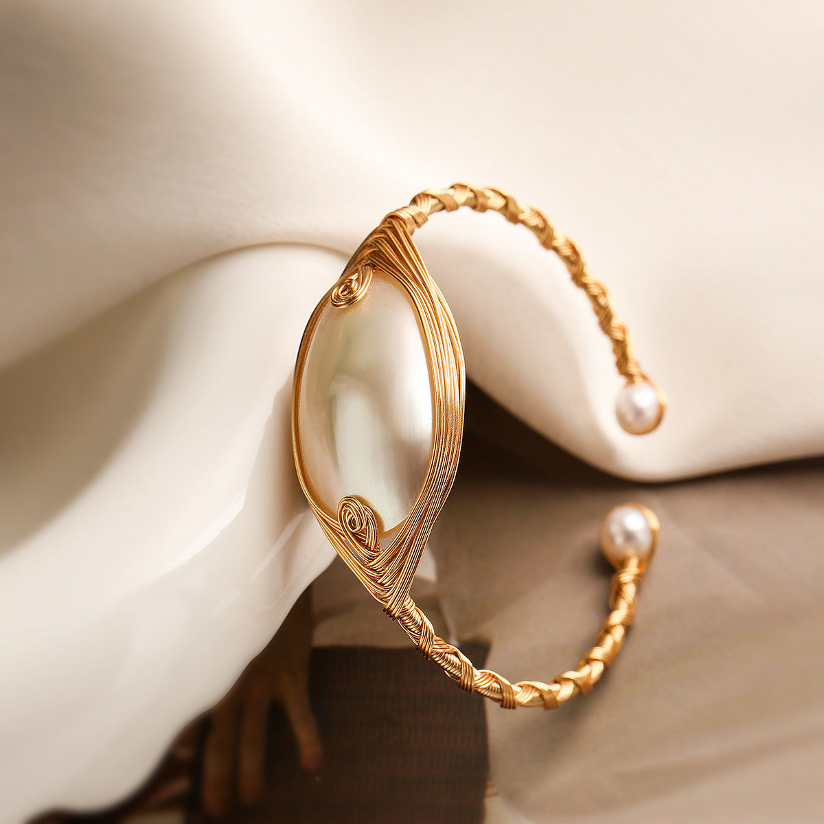 Wholesale Copper Plated Real Gold Pearl Bracelet