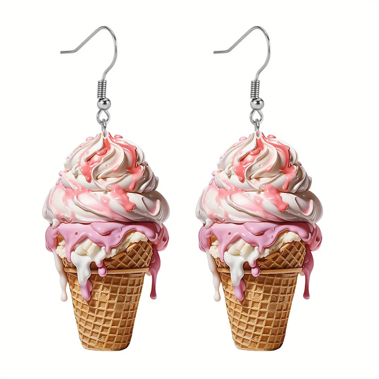 Wholesale Ice Cream Flat 2D Acrylic Earrings