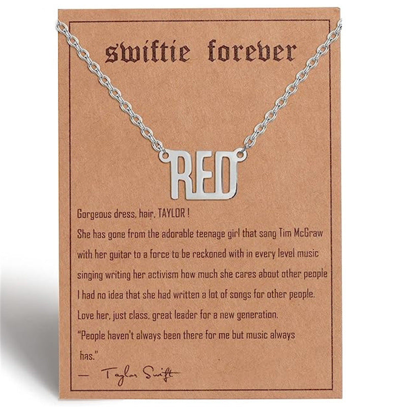 Wholesale  letter stainless steel paper card steel pendant clavicle chain