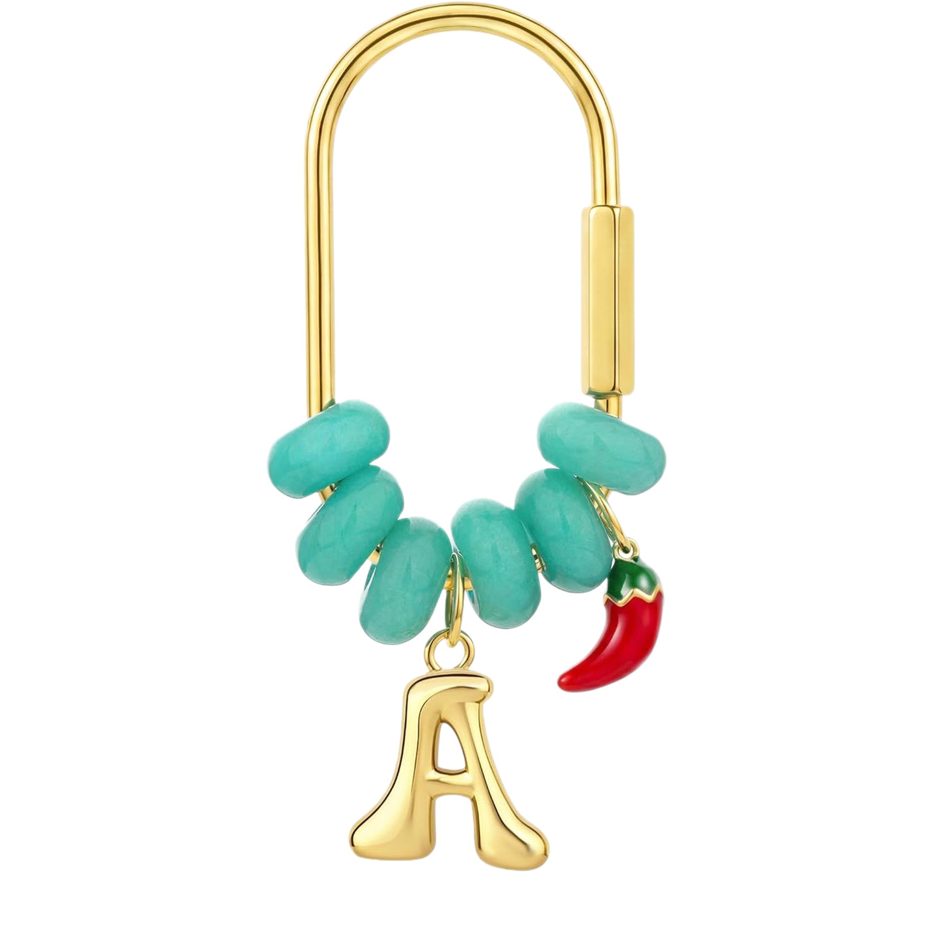 Wholesale Alphabet Bead Stone Pendant Bag Charm Keychain Fashion Decorative Accessory For Purse Gift Boutique Resale