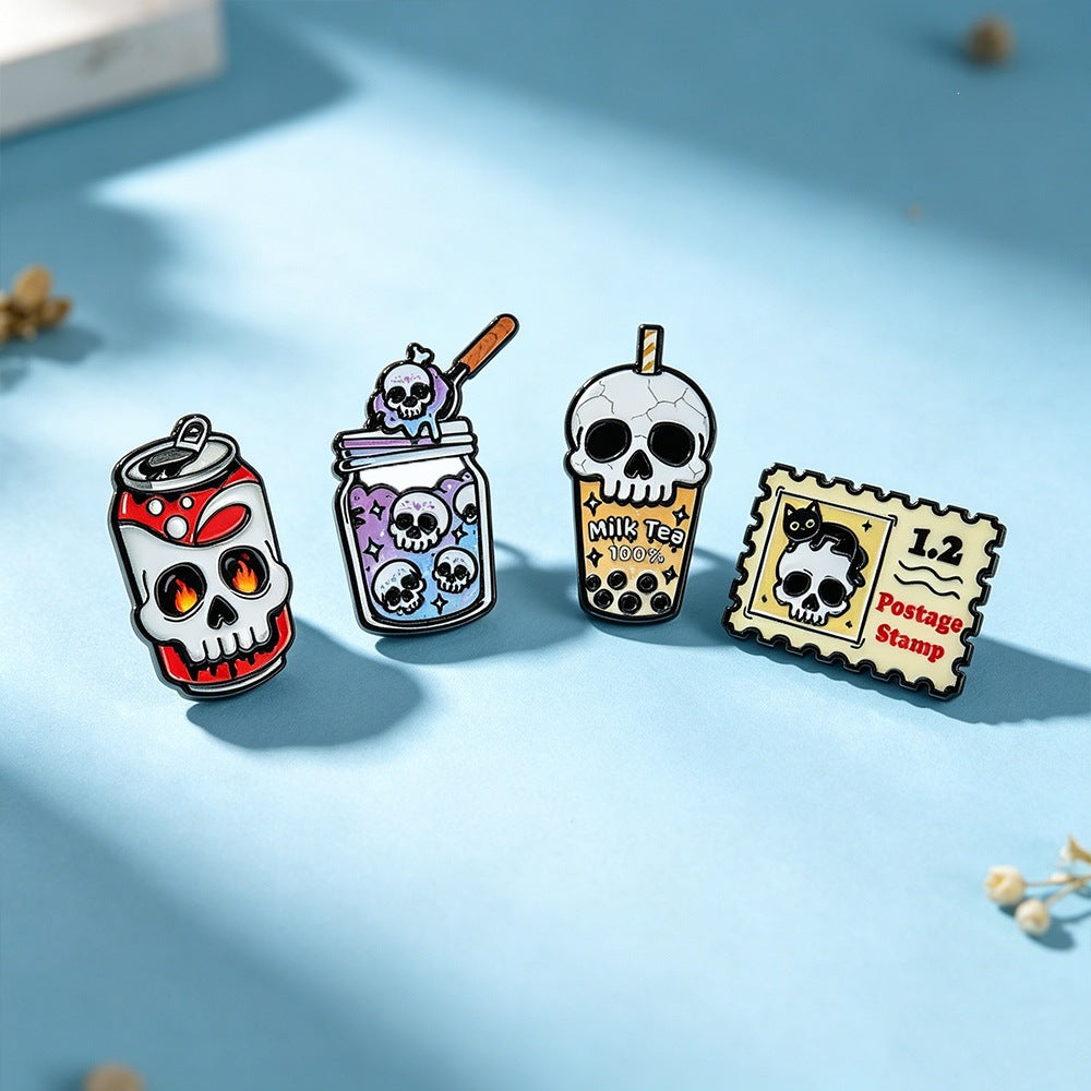 Wholesale  Skull Pumpkin Metal Pin Brooch Dark Style Decorative Jewelry Accessory For Party Gift