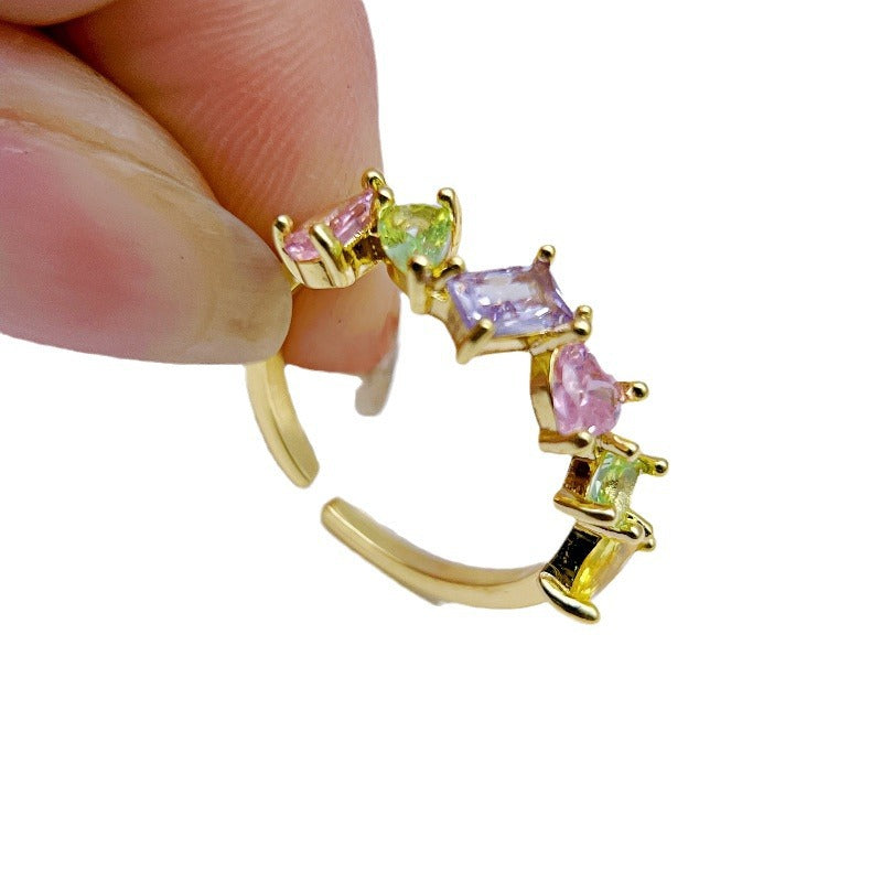 Wholesale Contrast Color Zircon Open Rings ACC-RS-YXY042