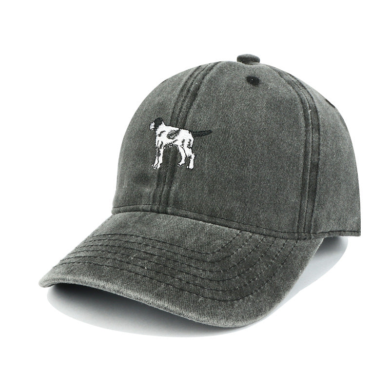 Wholesale Cartoon Animal Dalmatian Embroidery Puppy Vintage Washed Sports Baseball Cap ACC-HT-RongZhao012