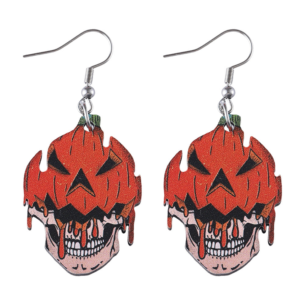 Wholesale  Halloween Horror Ghost Face Pumpkin Skull Pendant Earrings