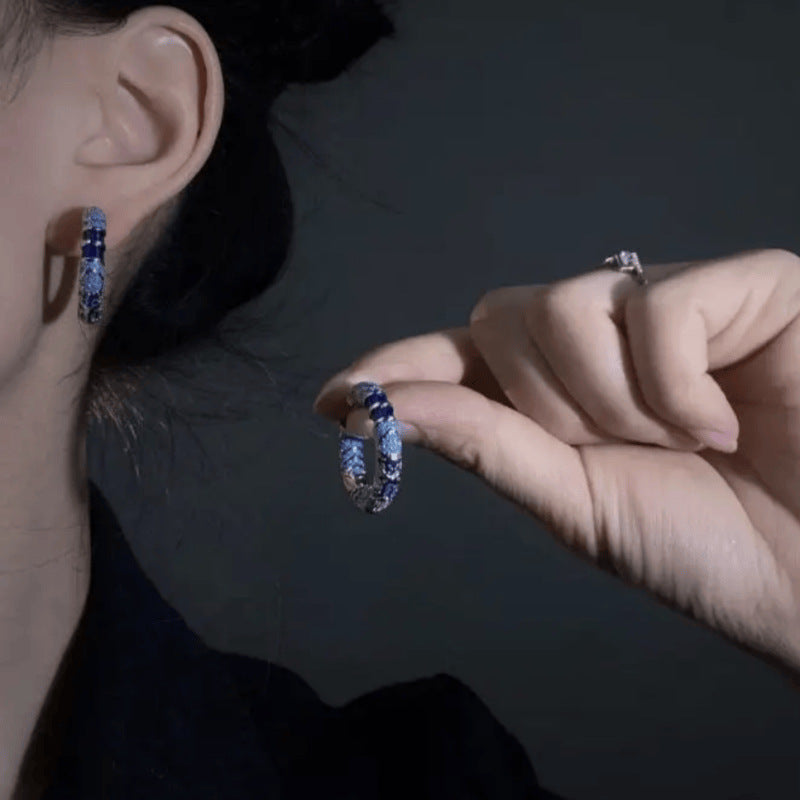 Wholesale Bohemian Blue Enamel Ear Ring  Earrings