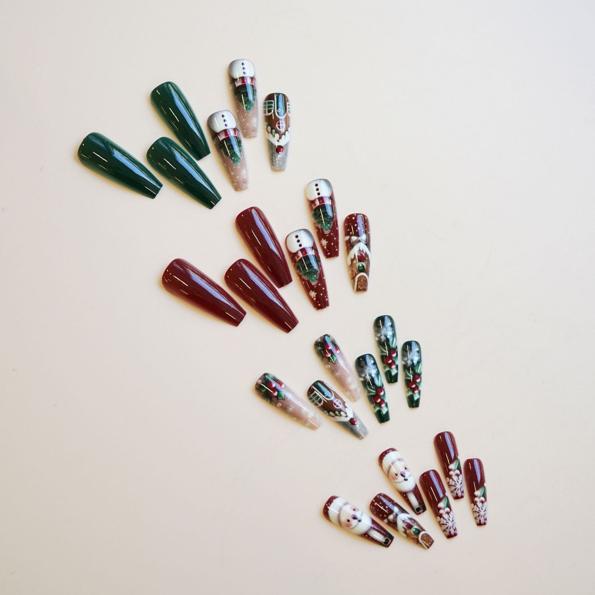 Wholesale 24 Pieces/ box Christmas Snowflake  Nails Kits Nail Stickers