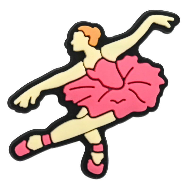 Wholesale  Random 100pcs Ballet Series PVC Soft Rubber Shoe Buckle Decoration