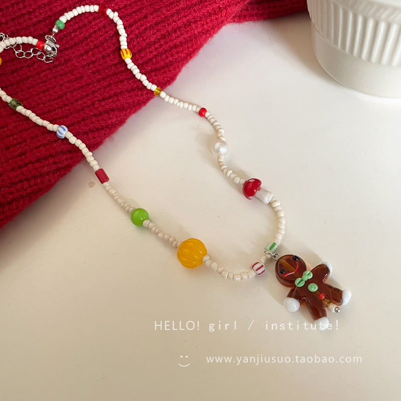 Wholesale Christmas Tree Clavicle Beaded Necklaces Choker Necklaces ACC-NE-Fanshi001