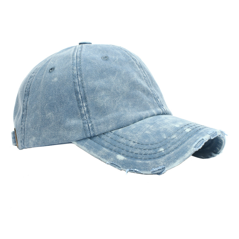 Wholesale Simple Ripped Denim Cotton Baseball Cap ACC-HT-RongZhao029