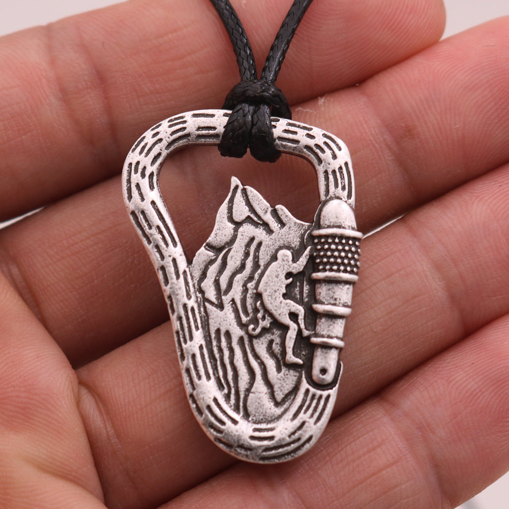 Wholesale Rock Climbing Climber Metal Necklaces ACC-NE-Hongg006