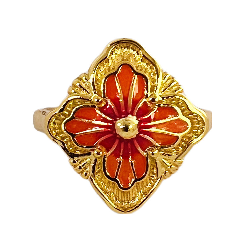 Wholesale Brati Woven Gold Carved Retro Hollow Pattern Open Ring Adjustable Rings ACC-RS-JiuHao007