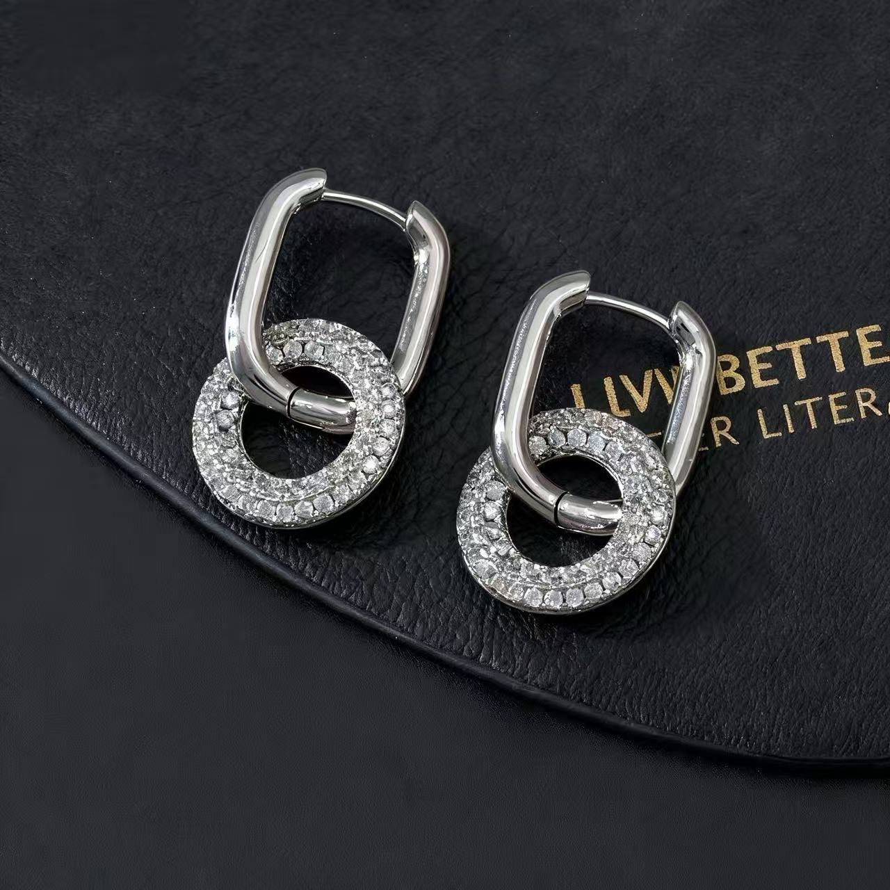 Wholesale Copper Electroplated Retro Zirconia Ear Cuff Geometric Design Women S Fashion Accessory
