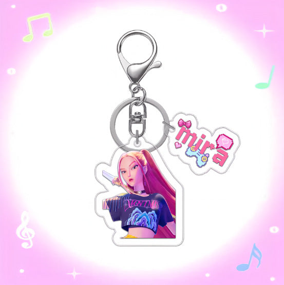 Wholesale Demon Hunter Girls Group Two-piece Acrylic Keychain