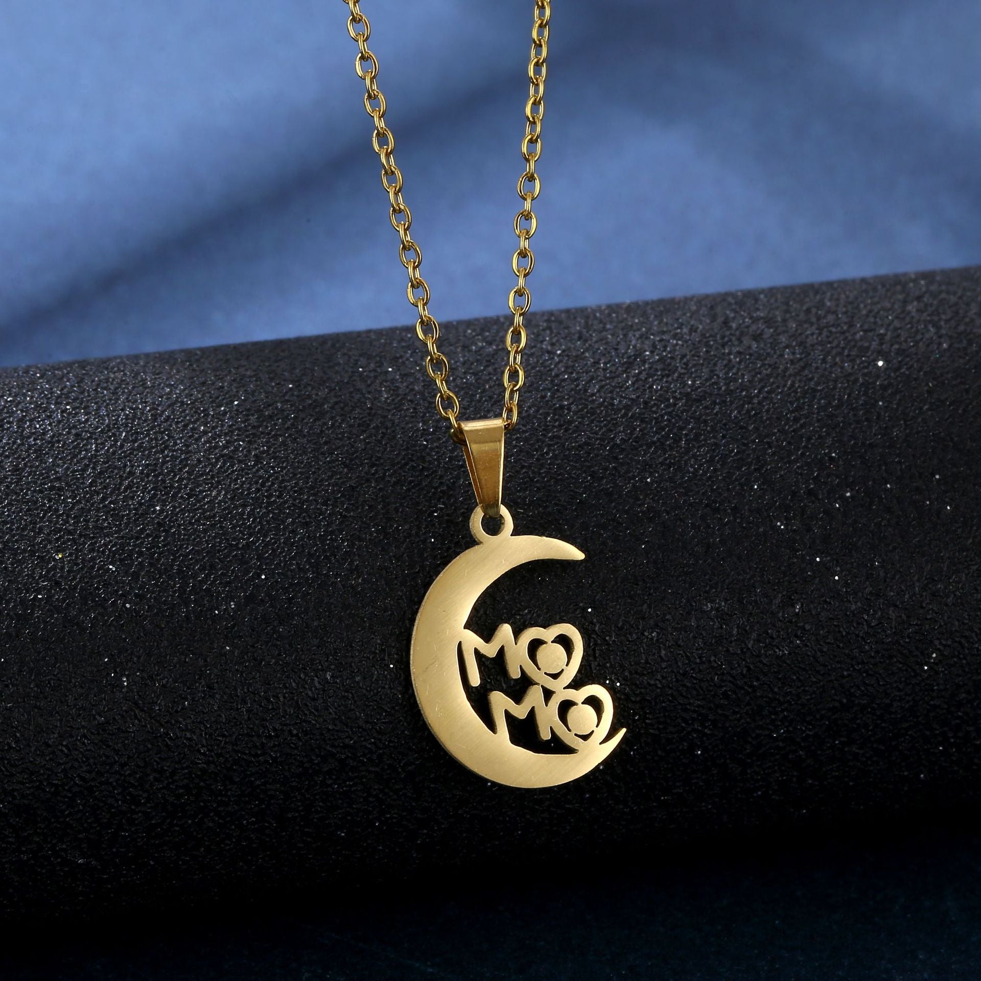 Wholesale MOMO Mother's Day Stainless Steel Earrings Necklace Set ACC-ES-MinM009