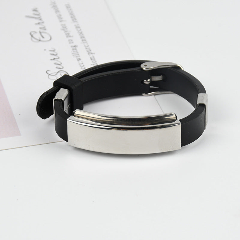 Wholesale Stainless Steel Silicone Bracelet
