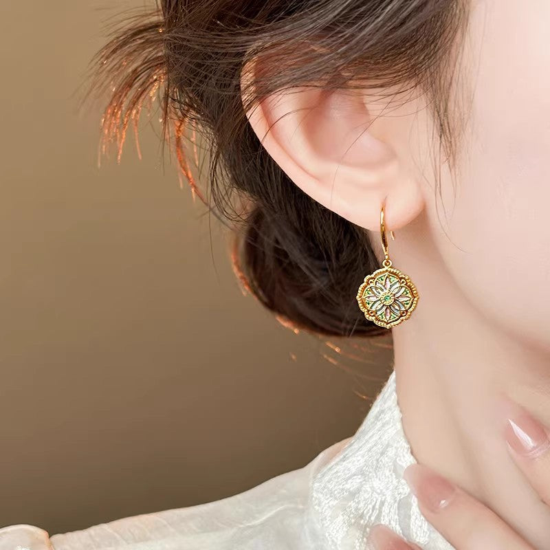Wholesale Flower Earrings  Light Luxury  Tassel Elegant Earrings