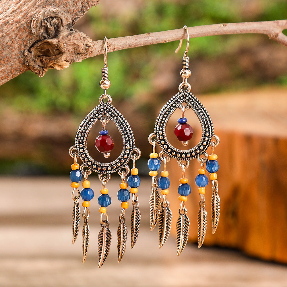 Wholesale Ethnic Style Colorful Tassel Earrings Zinc Alloy Fashion Accessory