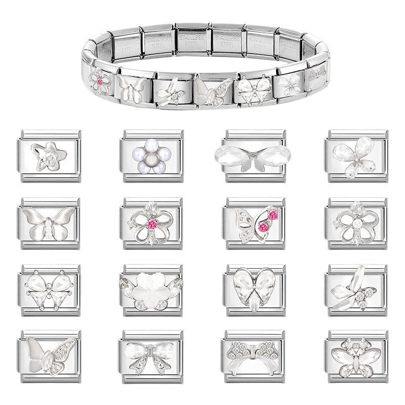 Wholesale Italian Charm Bracelet 9mm DIY Splicing Cute Creative Stainless Steel Composable Bracelet