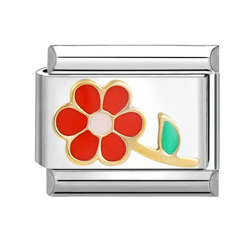 Wholesale Italian Charm Bracelet 9mm DIY Splicing Silver Creative Pattern Titanium Steel Composable Bracelet