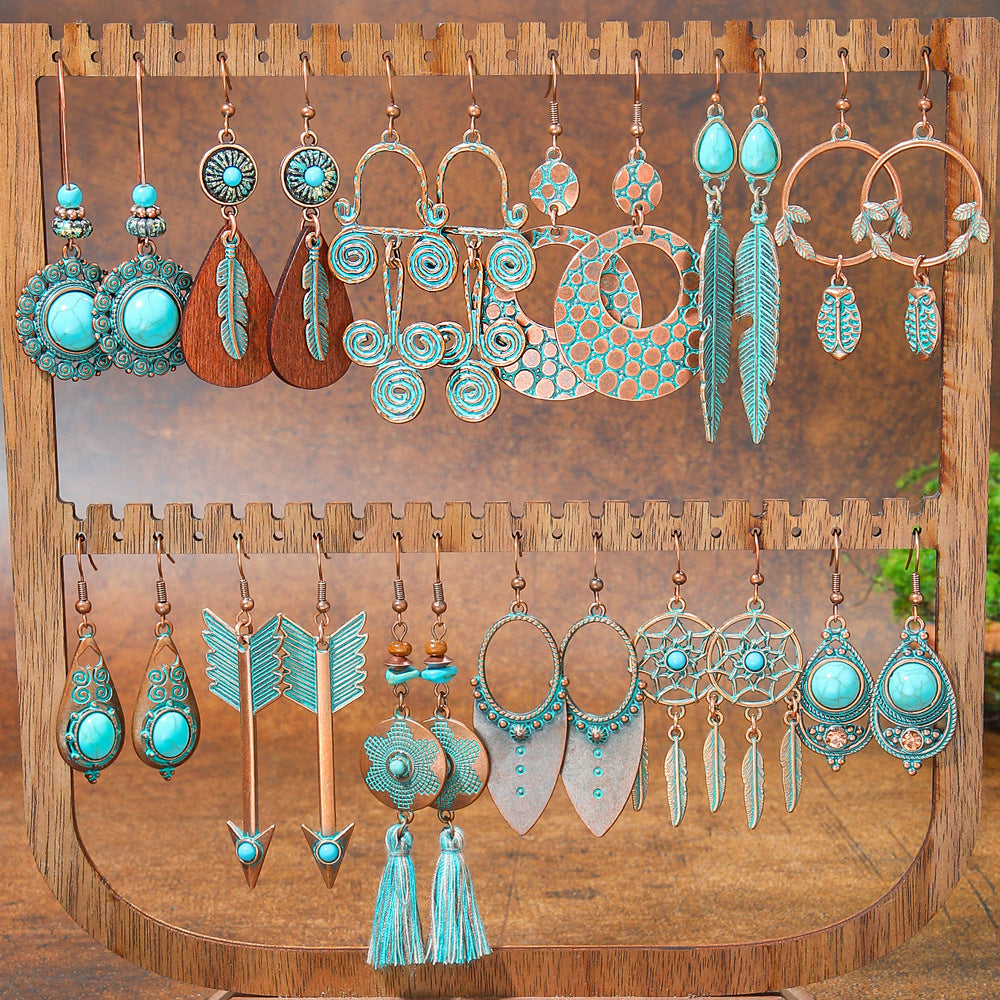 Wholesale Bohemian Tribal Ethnic Style Earrings for Holiday Travel Fashion Accessory