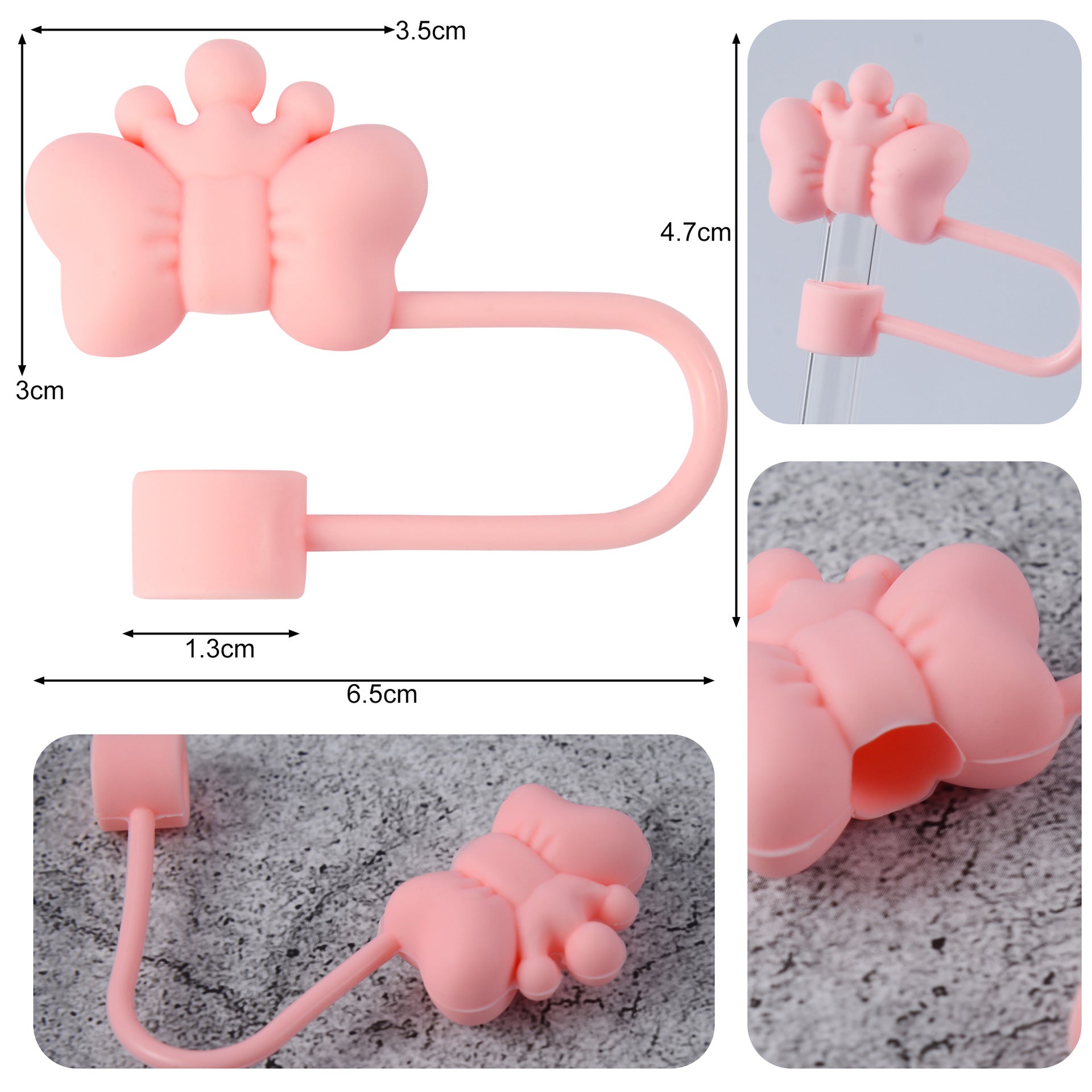 Wholesale  Bow Crown 10mm PVC Soft Straw Tube Cap