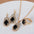 Wholesale Water Drop Heart Diamond Necklace Earring Set