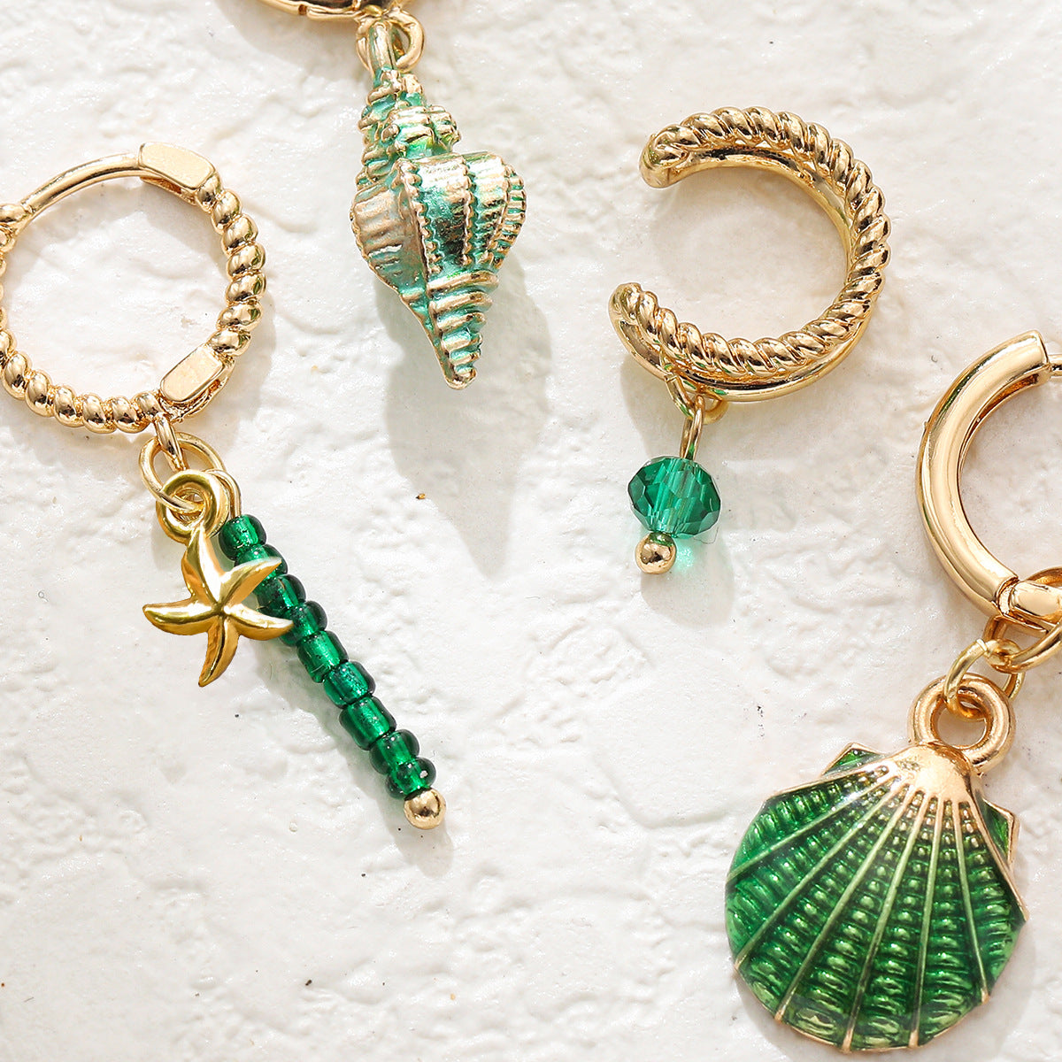 Wholesale color shell conch earrings bohemian earrings set