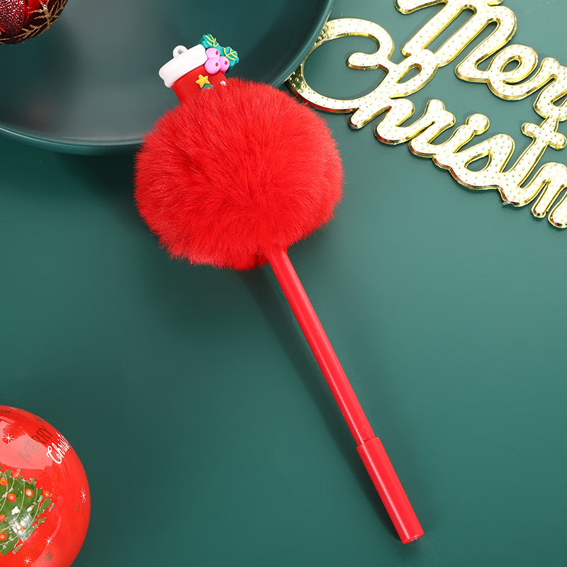 Wholesale Christmas style plush ballpoint pen