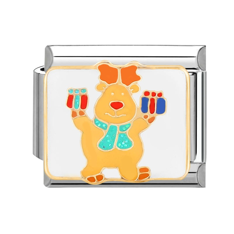 Wholesale Italian Charm Bracelet 9mm DIY Splicing Christmas Stainless Steel Composable Bracelet