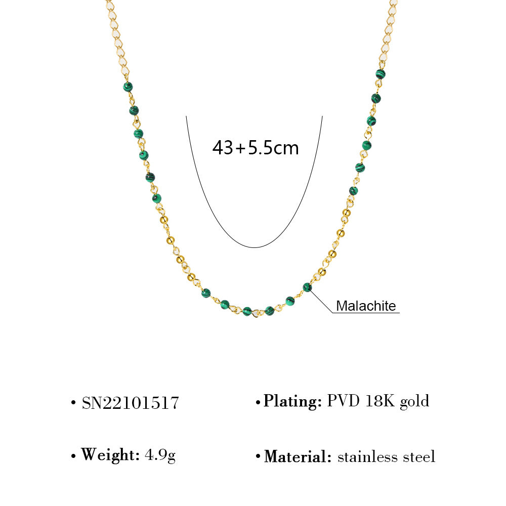 Wholesale  beaded handmade chain diy stainless steel necklace