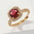 Wholesale inlaid zircon square adjustable quality ring for women