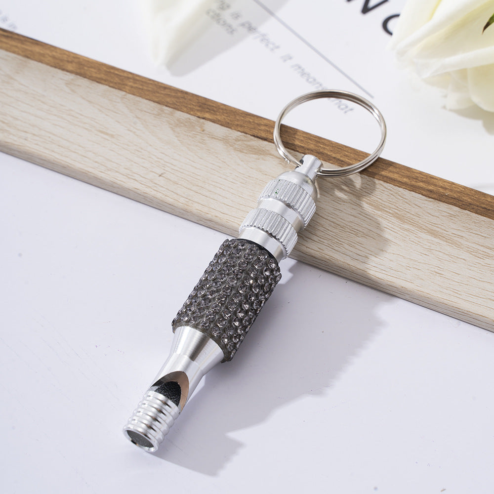 Wholesale Rhinestone Aluminum Whistle Outdoor Keychain ACC-KC-ZhiYa033