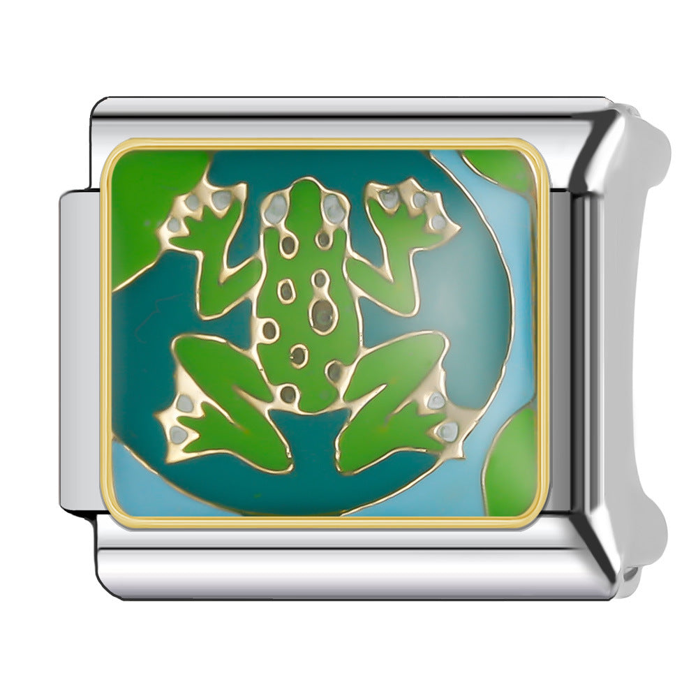 Wholesale Italian Charm Bracelet 9mm DIY Splicing Cute Animal Series Stainless Steel Composable Bracelet