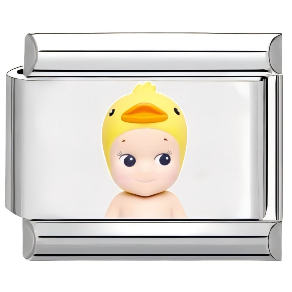 Wholesale 10pcs Italian Charm Bracelet 9mm DIY Splicing Cartoon Cute Sunshine Angel Stainless Steel Composable Bracelet