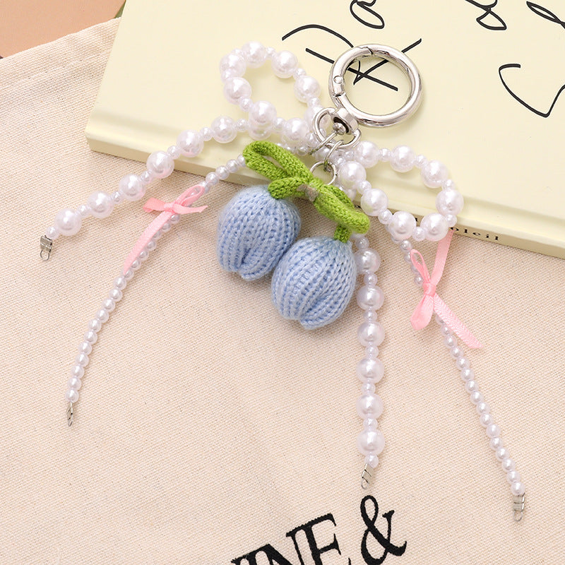 Wholesale  Wool Knitted Tulip Keychains