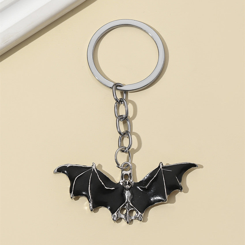 Wholesale Zinc Alloy Bat Keychain Black  Car Key Accessory Bag Charm for Boutique Resale