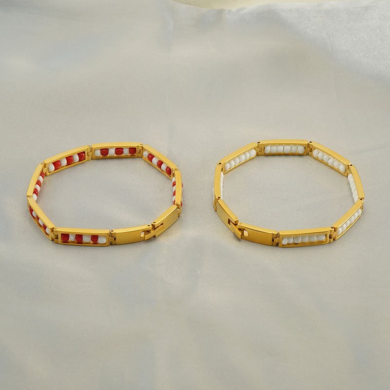 Wholesale Steel and titanium bead bracelet