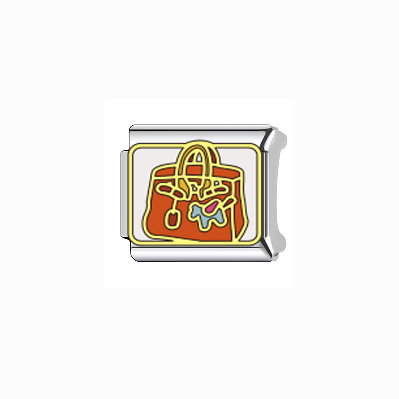 Wholesale Stainless Steel Electroplated Bag Shape Module Bracelet DIY Jewelry Accessory for Anniversary Gift