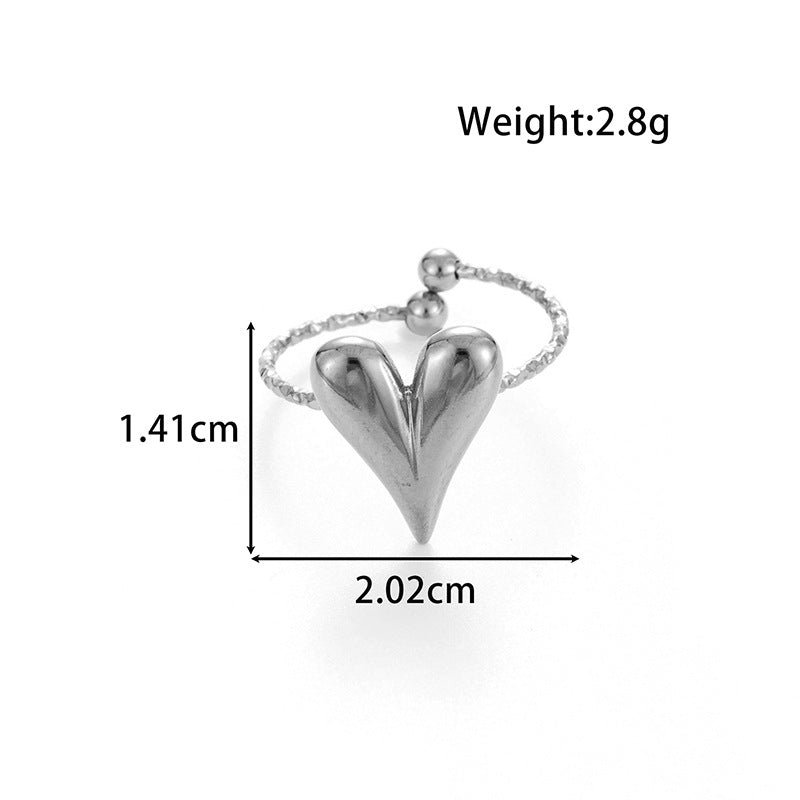 Wholesale titanium steel love butterfly  retro open ring