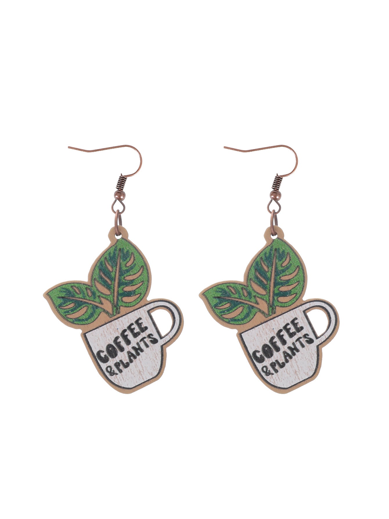 Wholesale  Diamond Irregular Bar Pattern Leaves  Vintage Earrings