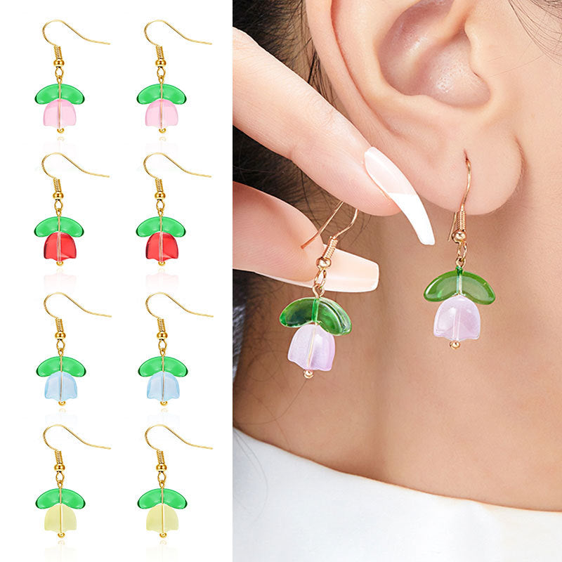 Wholesale  color tulip flower earrings suit
