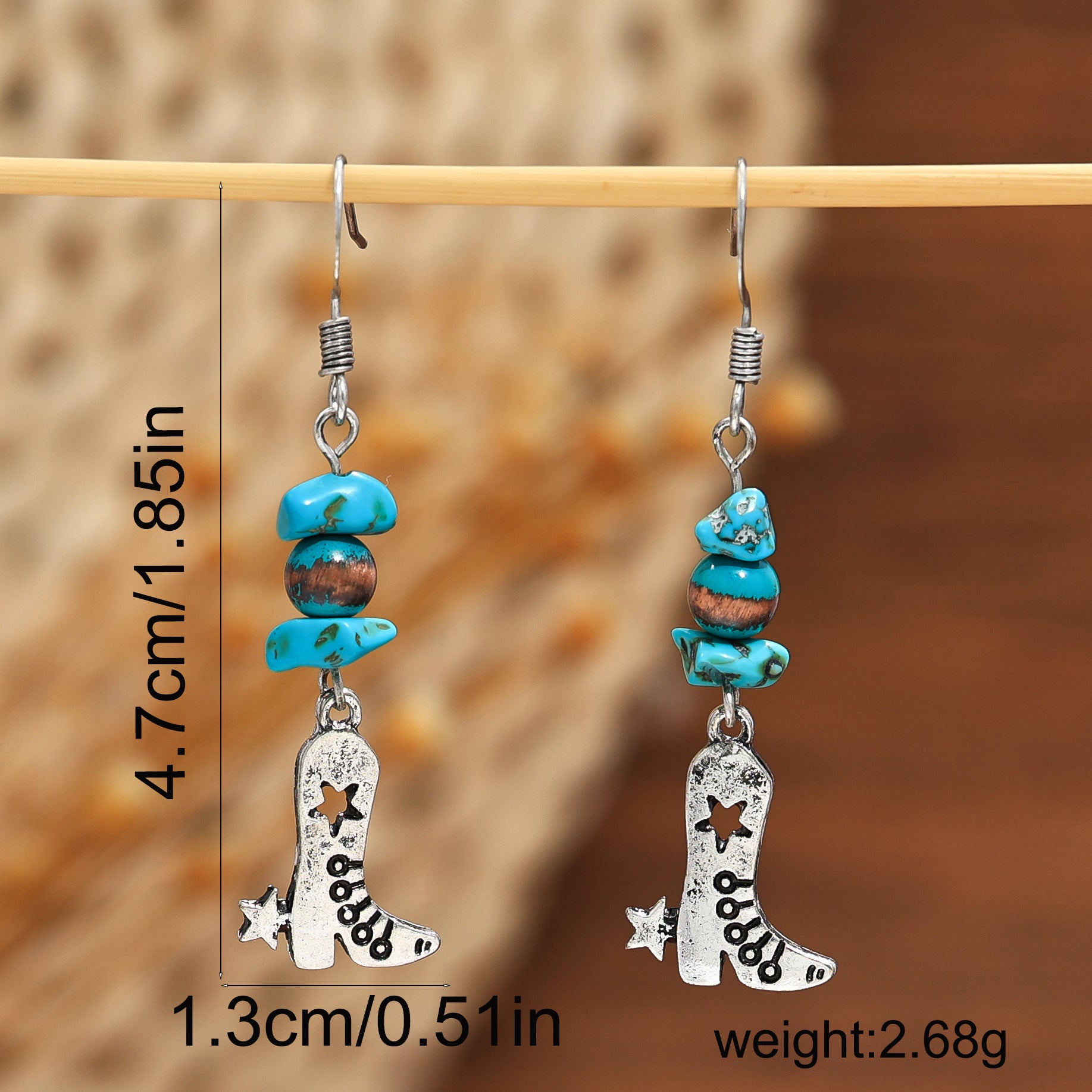 Wholesale Western Desert Cactus Bull Head Horse Punk Earrings