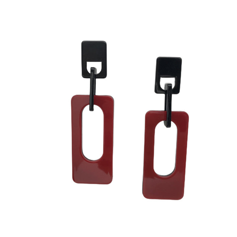 Wholesale Rectangular Chain Contrast Earrings Acrylic Earrings ACC-ES-FX041